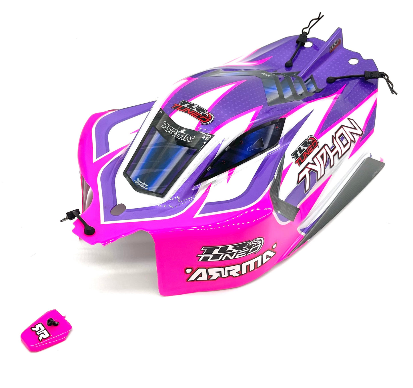 Arrma Typhon TLR - BODY Shell (6s Pink/Purple polycarbonate cover & Pins ARA8406
