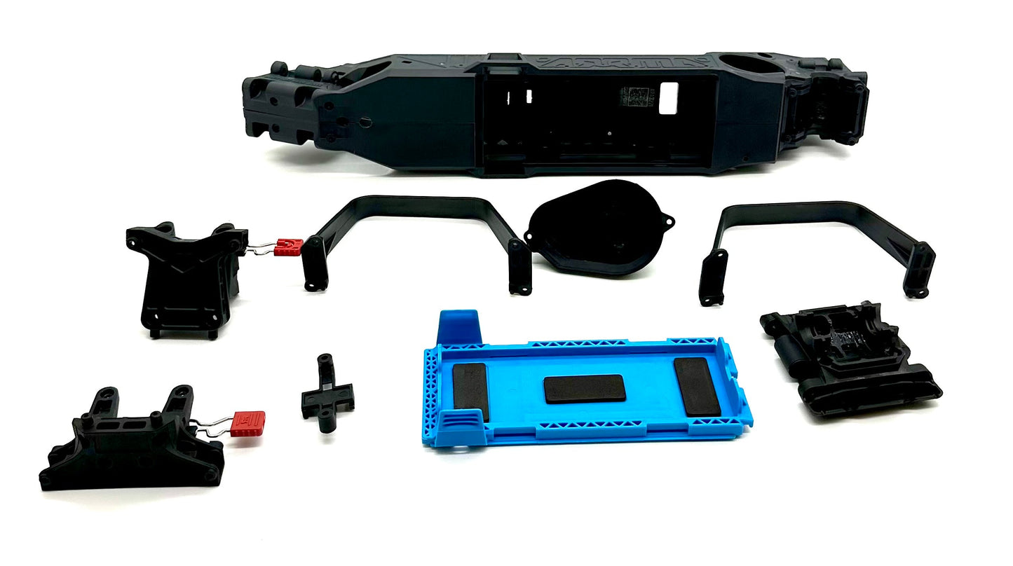 Arrma FURY 2wd - Chassis (BLUE LWB right left halves mega ARA3221