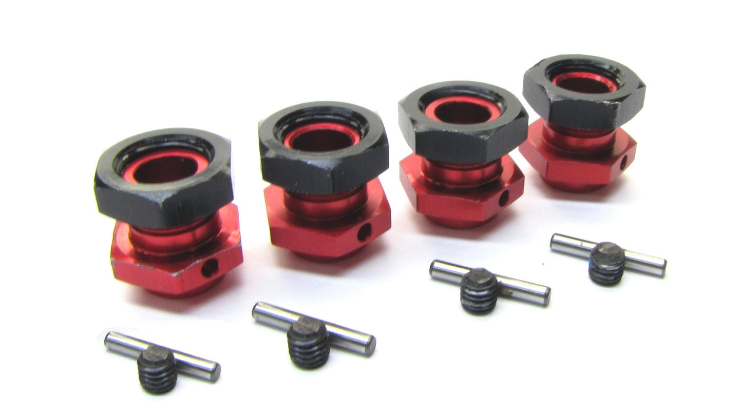 Arrma NOTORIOUS 6s V5 BLX - 17mm Hex Hubs (16.5mm Adaptors Wheel Red nuts ARA8611V5