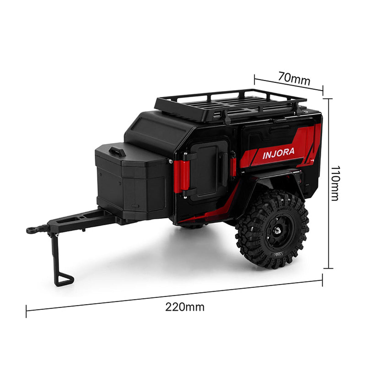1/24 - 1/18 Off-Road Camping Trailer, Black/Red