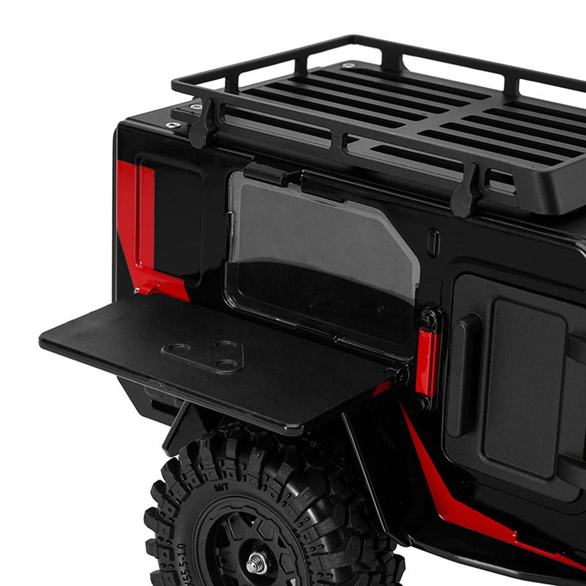 1/24 - 1/18 Off-Road Camping Trailer, Black/Red