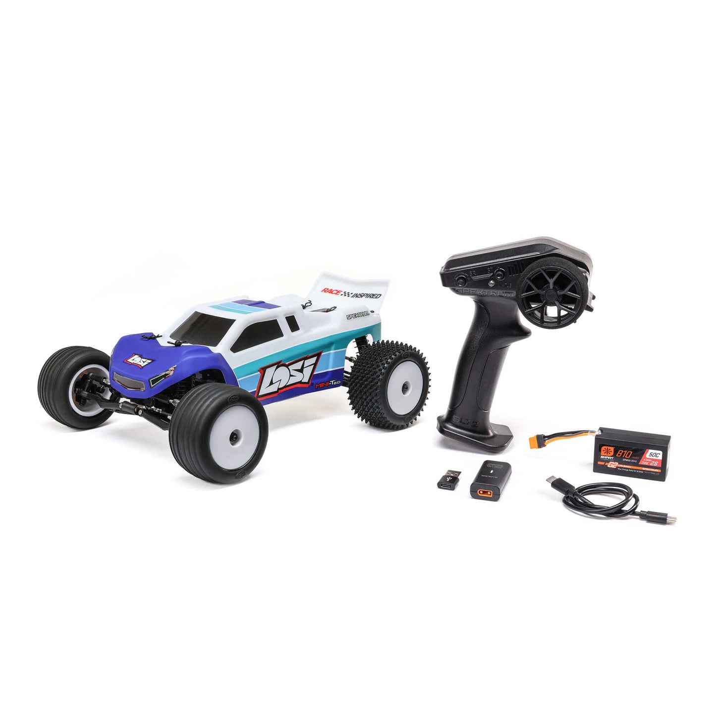 Losi 1/18 Mini-T 2.0 2S 2WD RTR Brushless Stadium Truck (Battery & Charger included) Blue