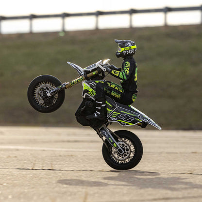 Losi Promoto-SM 1/4 Super Moto Motorcycle, FXR, White: RTR Basic