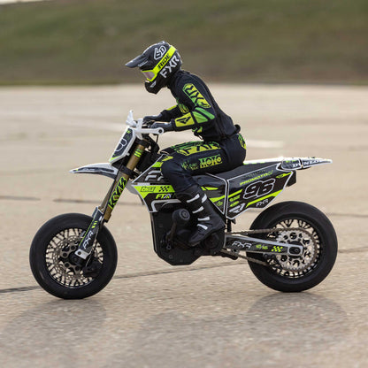 Losi Promoto-SM 1/4 Super Moto Motorcycle, FXR, White: RTR Basic