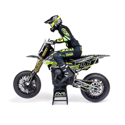 Losi Promoto-SM 1/4 Super Moto Motorcycle, FXR, White: RTR Basic
