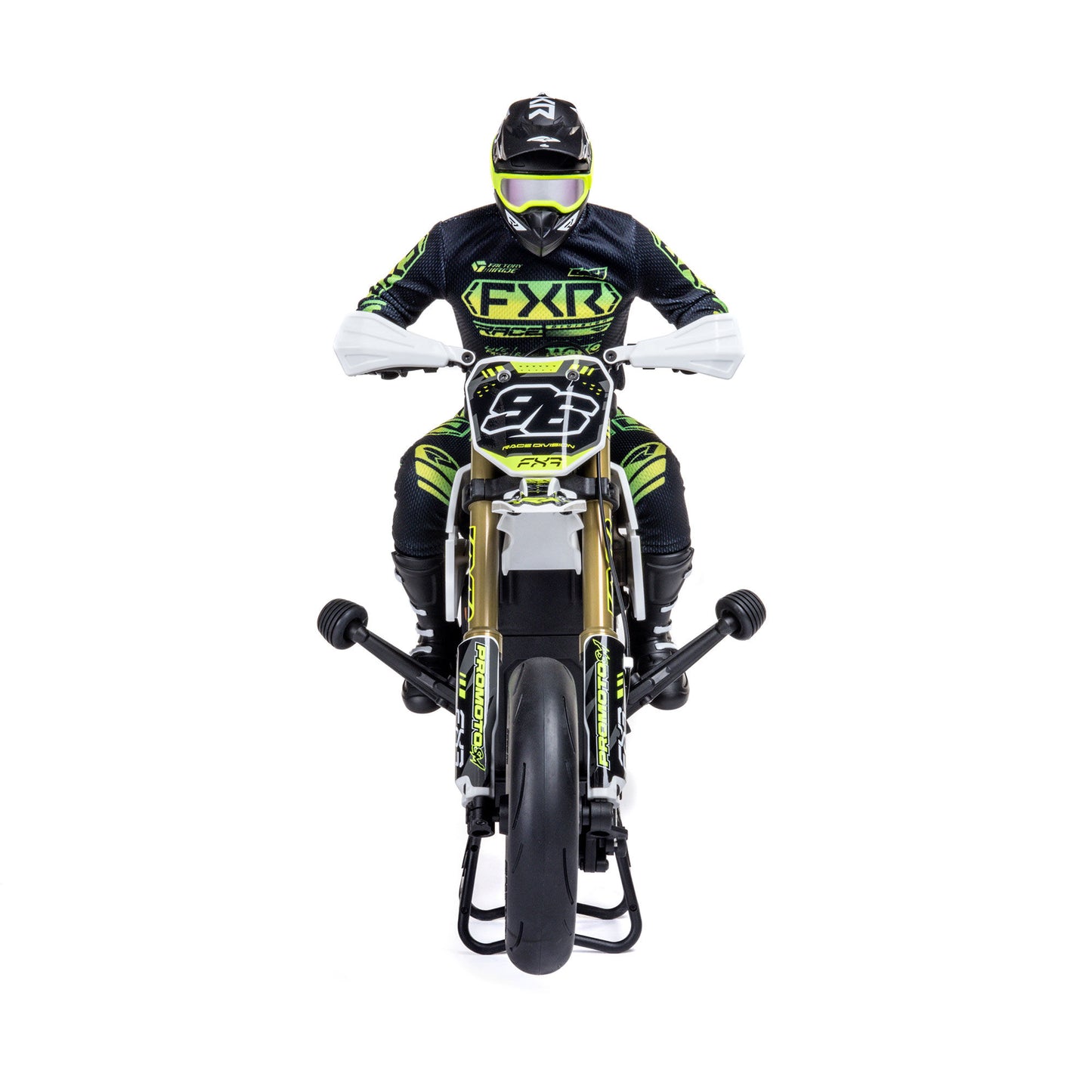 Losi Promoto-SM 1/4 Super Moto Motorcycle, FXR, White: RTR Basic