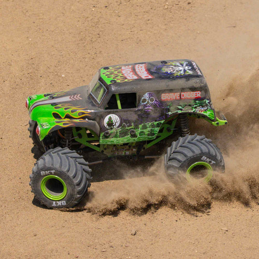 1/18 Mini LMT Grave Digger 2S 4X4 RTR Brushed Monster Truck (Battery & Charger Included), Green