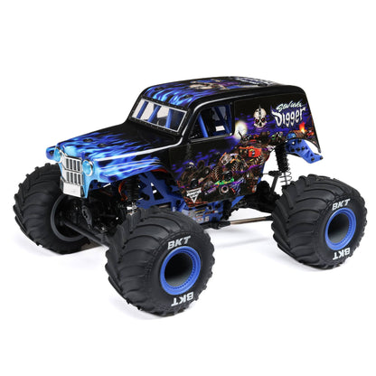 Losi 1/18 Mini LMT Son Uva Digger 2S 4X4 RTR Brushed Monster Truck (Battery & Charger Included), Blue