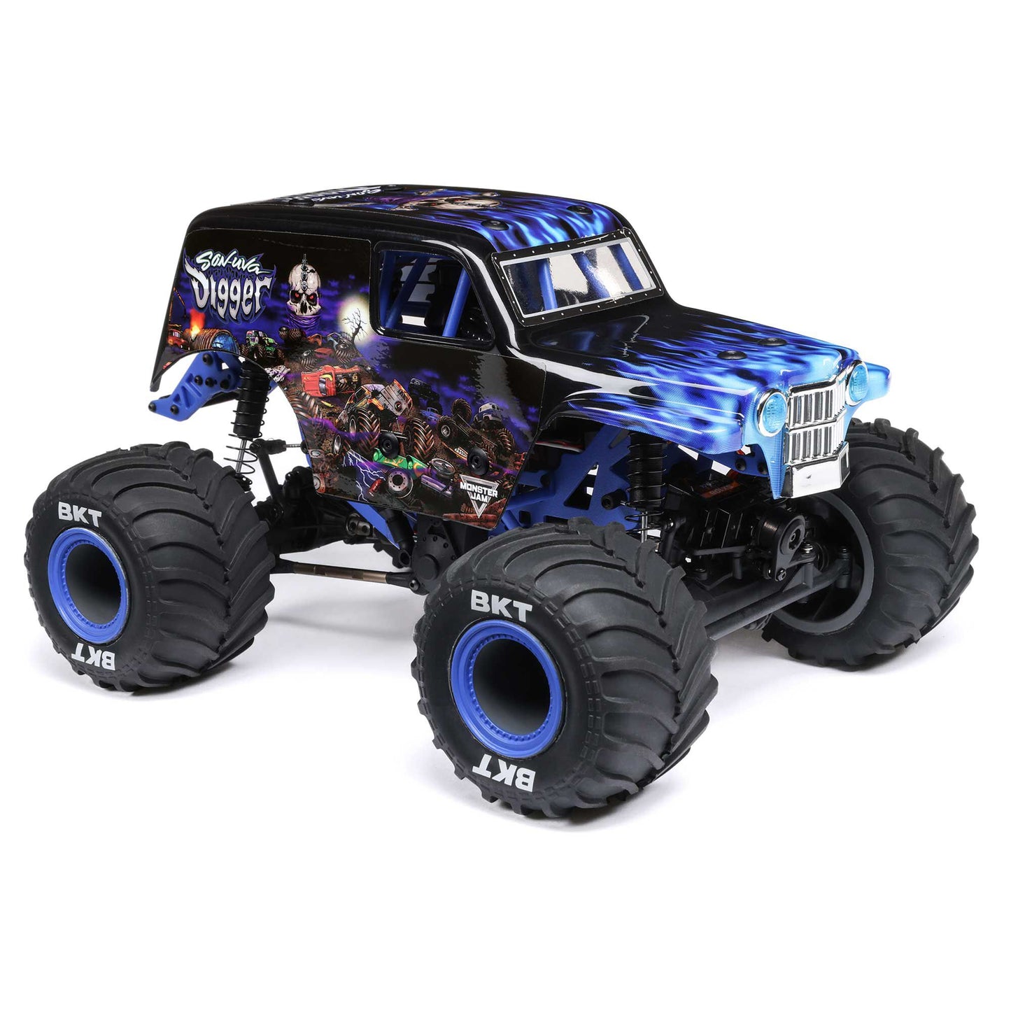 Losi 1/18 Mini LMT Son Uva Digger 2S 4X4 RTR Brushed Monster Truck (Battery & Charger Included), Blue