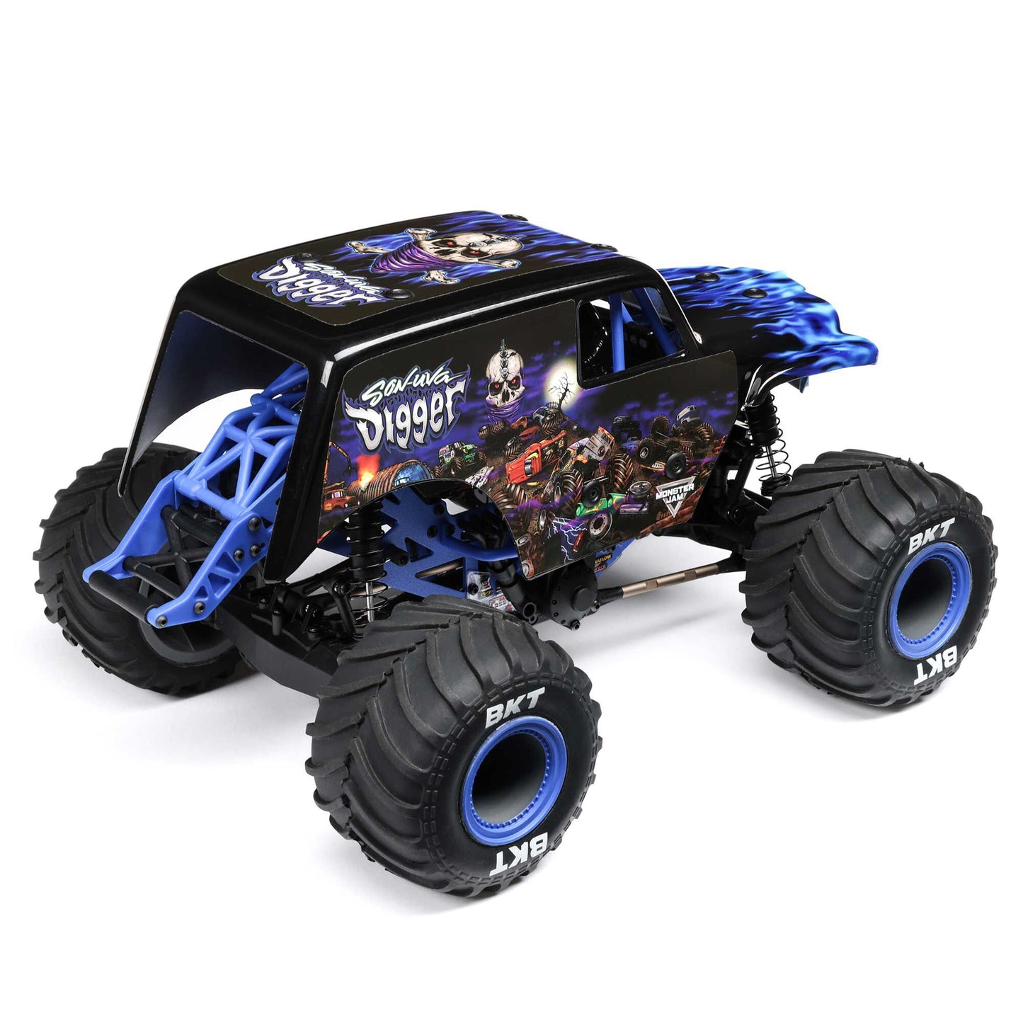 Losi 1/18 Mini LMT Son Uva Digger 2S 4X4 RTR Brushed Monster Truck (Battery & Charger Included), Blue