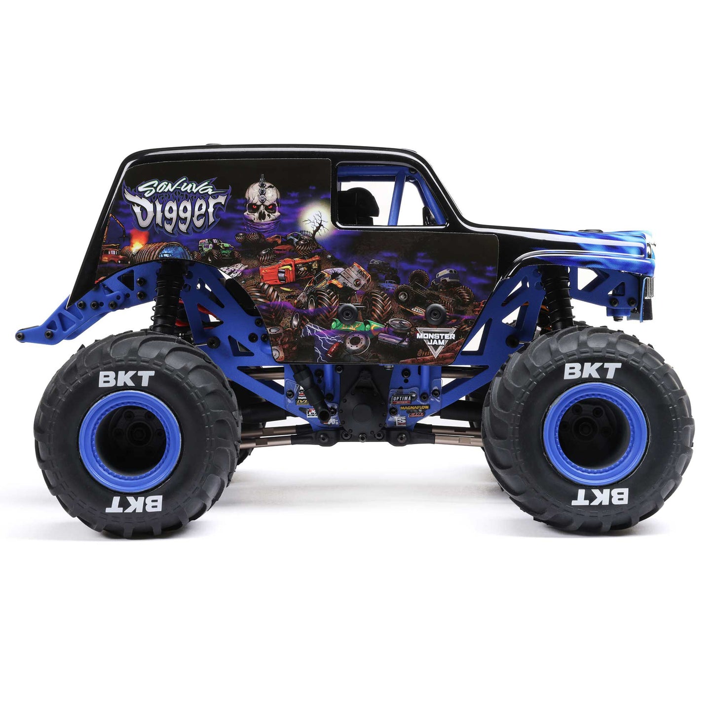Losi 1/18 Mini LMT Son Uva Digger 2S 4X4 RTR Brushed Monster Truck (Battery & Charger Included), Blue