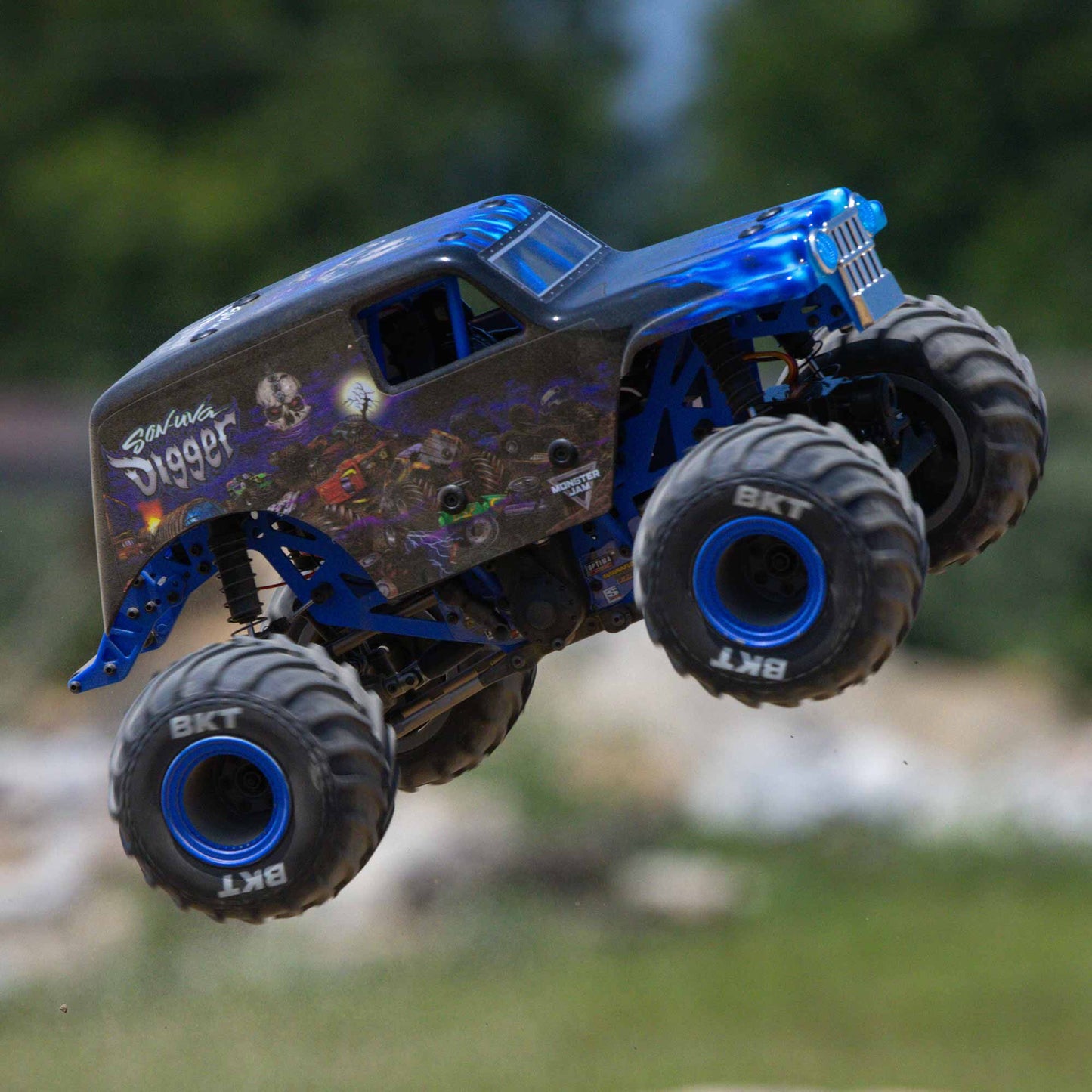 Losi 1/18 Mini LMT Son Uva Digger 2S 4X4 RTR Brushed Monster Truck (Battery & Charger Included), Blue