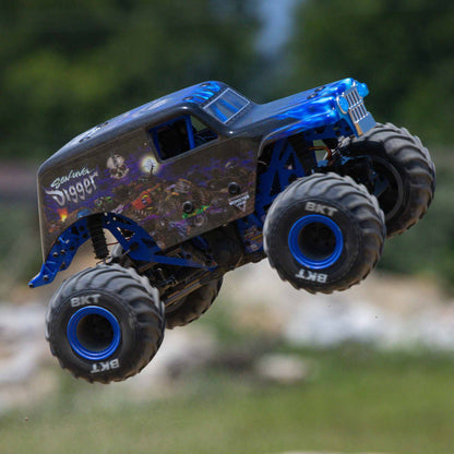 Losi 1/18 Mini LMT Son Uva Digger 2S 4X4 RTR Brushed Monster Truck (Battery & Charger Included), Blue