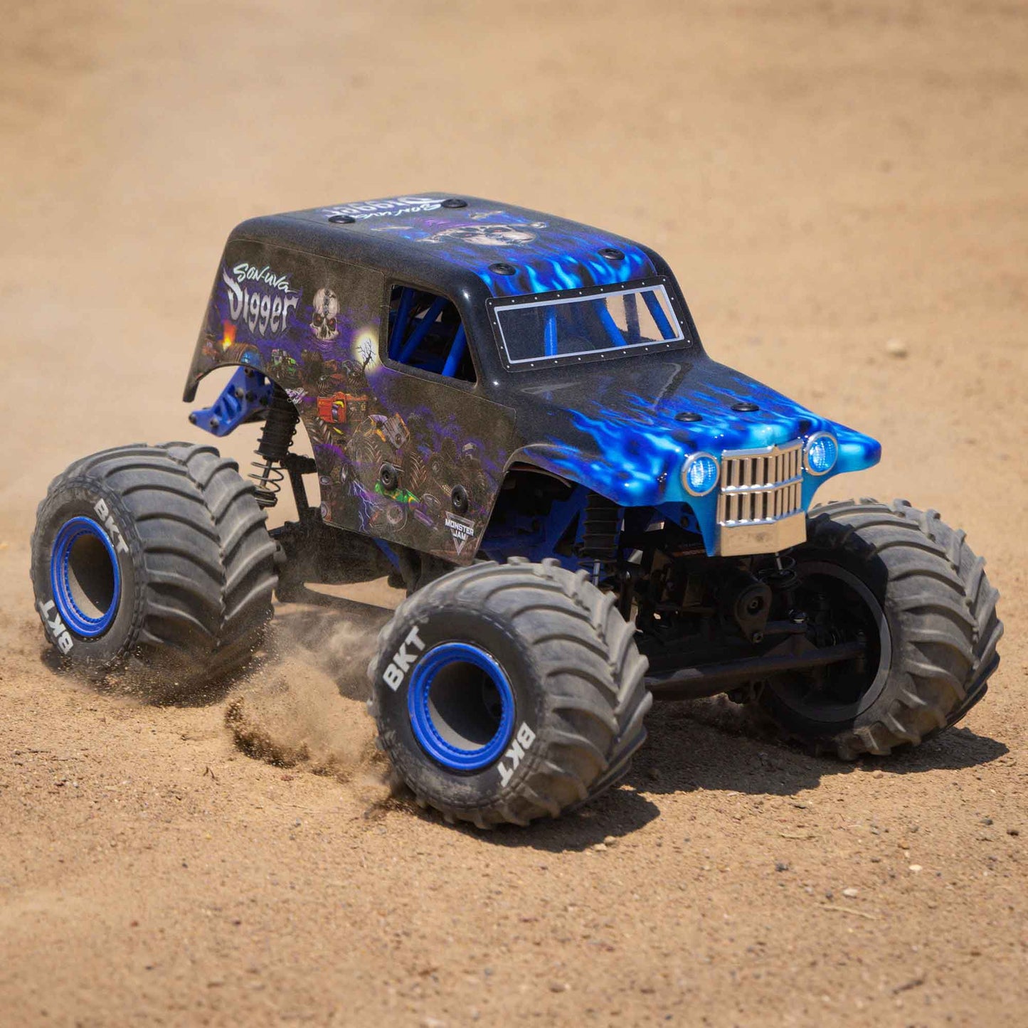Losi 1/18 Mini LMT Son Uva Digger 2S 4X4 RTR Brushed Monster Truck (Battery & Charger Included), Blue