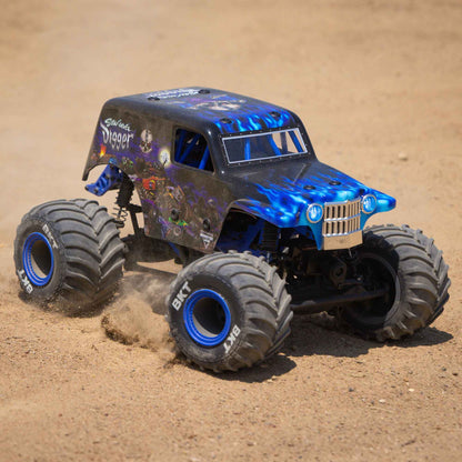 Losi 1/18 Mini LMT Son Uva Digger 2S 4X4 RTR Brushed Monster Truck (Battery & Charger Included), Blue
