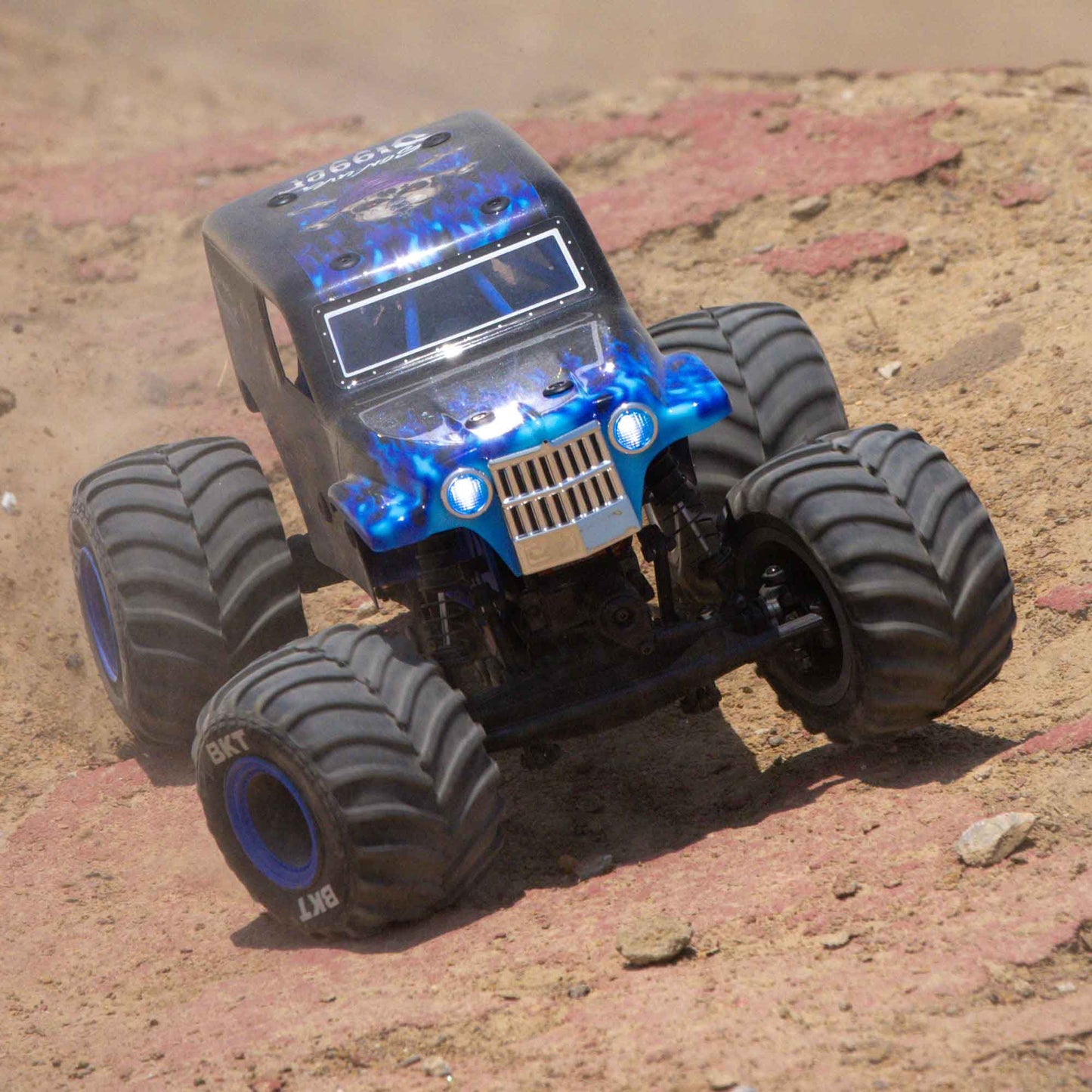 Losi 1/18 Mini LMT Son Uva Digger 2S 4X4 RTR Brushed Monster Truck (Battery & Charger Included), Blue