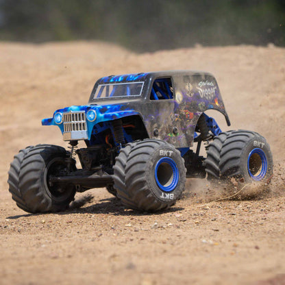 Losi 1/18 Mini LMT Son Uva Digger 2S 4X4 RTR Brushed Monster Truck (Battery & Charger Included), Blue