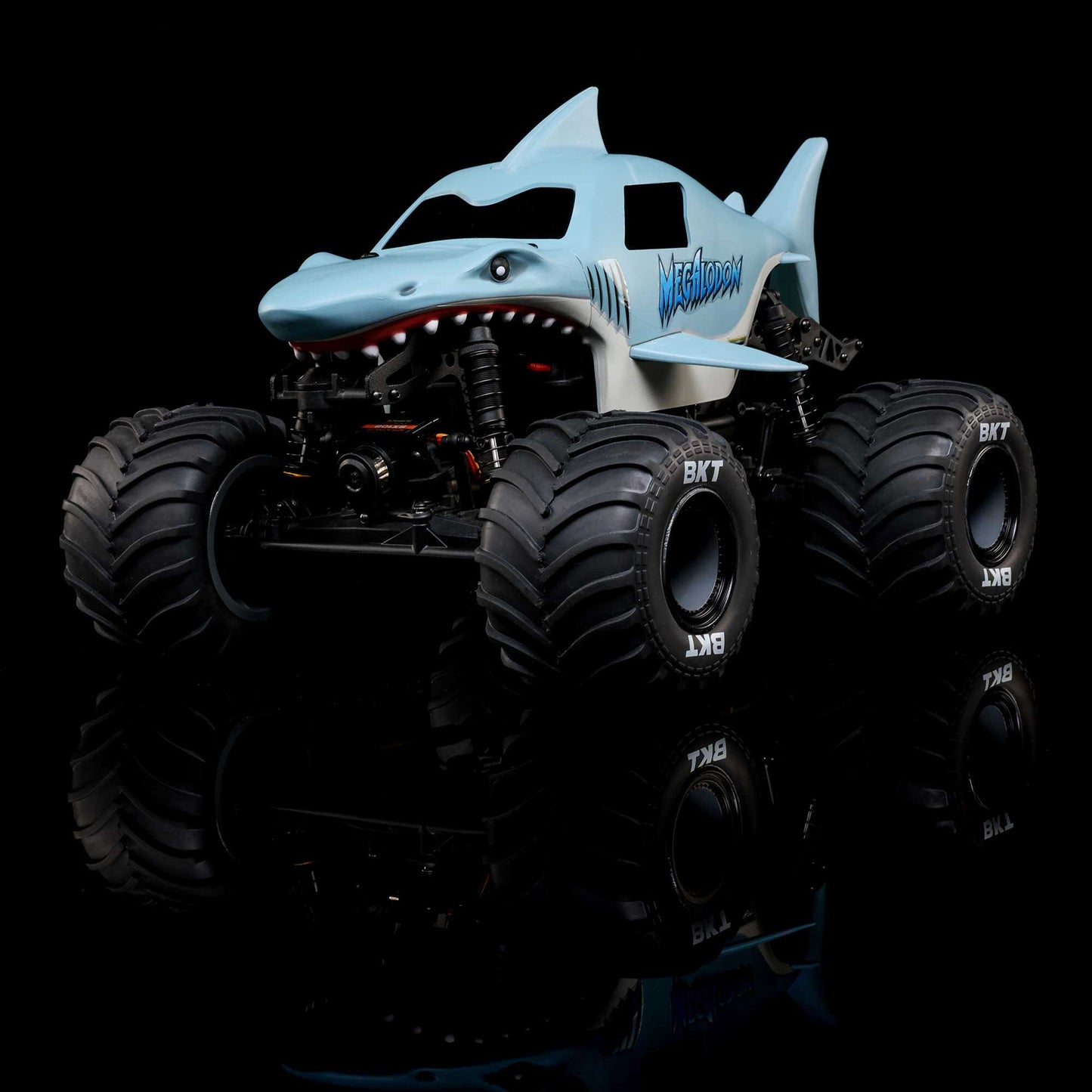 Losi Mini LMT Megalodon 2S 1/18 4X4 Monster Truck RTR Combo, Blue
