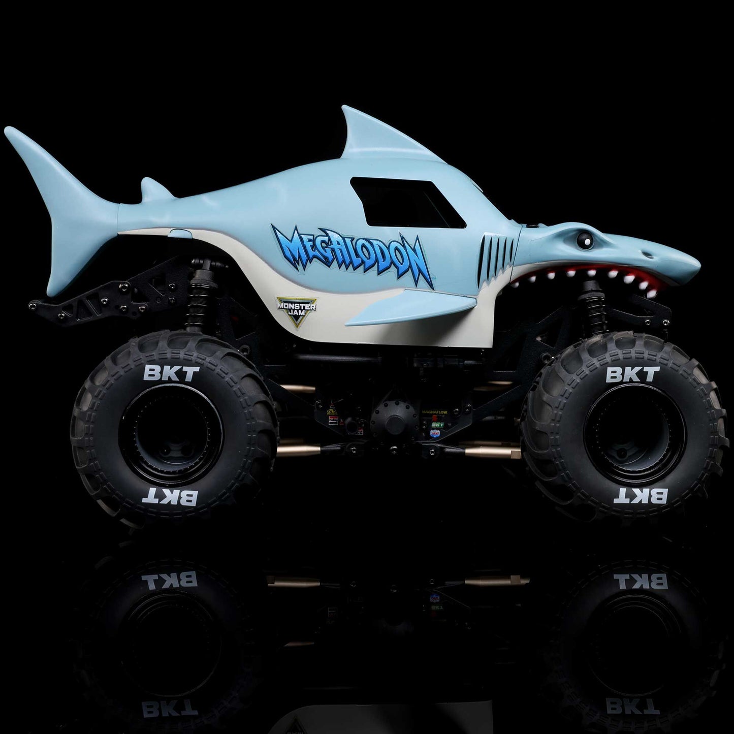 Losi Mini LMT Megalodon 2S 1/18 4X4 Monster Truck RTR Combo, Blue