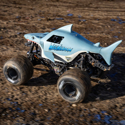 Losi Mini LMT Megalodon 2S 1/18 4X4 Monster Truck RTR Combo, Blue