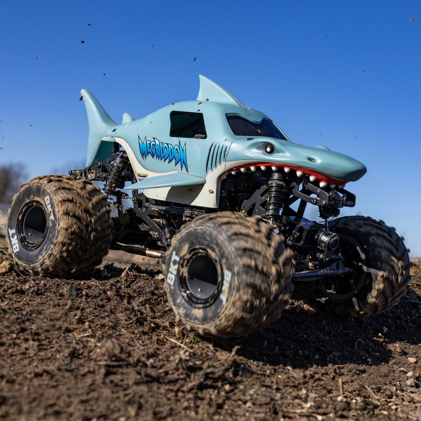 Losi Mini LMT Megalodon 2S 1/18 4X4 Monster Truck RTR Combo, Blue