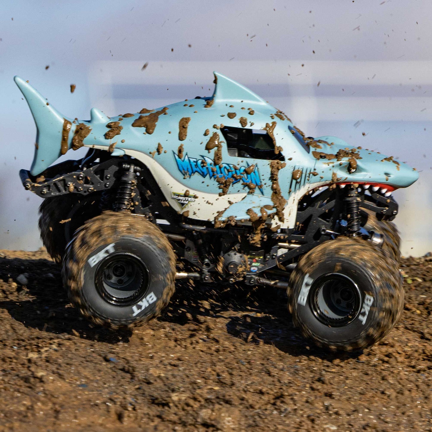 Losi Mini LMT Megalodon 2S 1/18 4X4 Monster Truck RTR Combo, Blue
