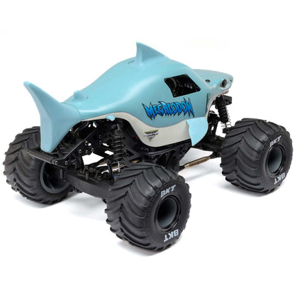Losi Mini LMT Megalodon 2S 1/18 4X4 Monster Truck RTR Combo, Blue