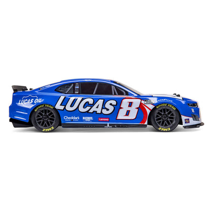 Losi 1/12 NASCAR RC Race Car Kyle Busch No. 8 2024 Lucas Oil Chevrolet ZL1 Camaro 2S AWD RTR Brushed On-Road (Battery & Charger Included), Blue