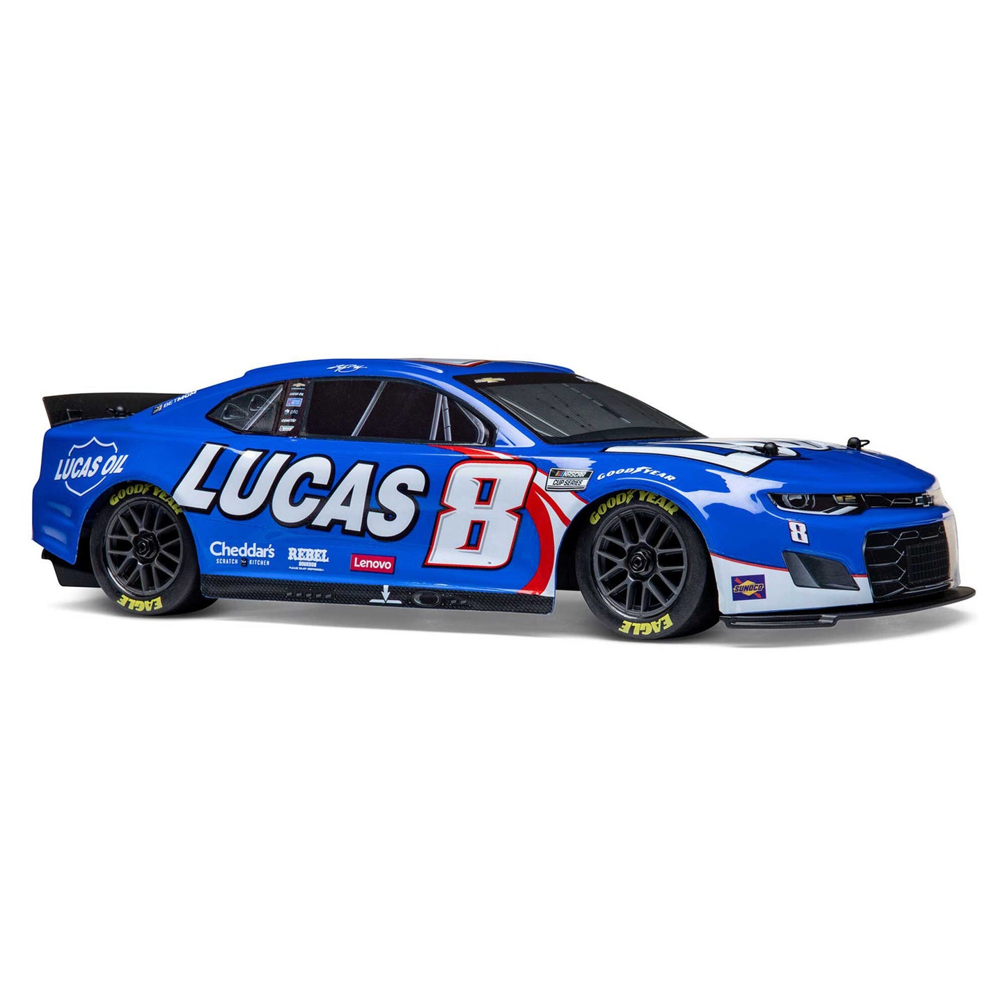 Losi 1/12 NASCAR RC Race Car Kyle Busch No. 8 2024 Lucas Oil Chevrolet ZL1 Camaro 2S AWD RTR Brushed On-Road (Battery & Charger Included), Blue