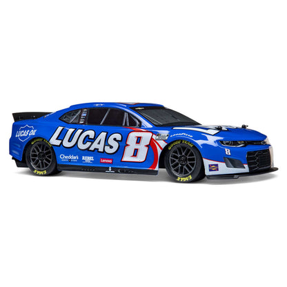 Losi 1/12 NASCAR RC Race Car Kyle Busch No. 8 2024 Lucas Oil Chevrolet ZL1 Camaro 2S AWD RTR Brushed On-Road (Battery & Charger Included), Blue