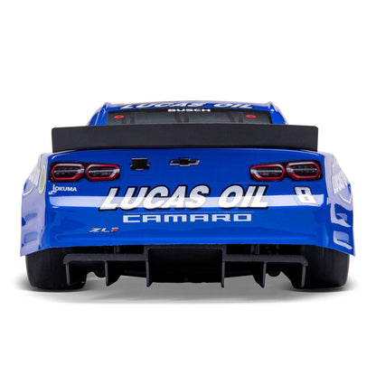 Losi 1/12 NASCAR RC Race Car Kyle Busch No. 8 2024 Lucas Oil Chevrolet ZL1 Camaro 2S AWD RTR Brushed On-Road (Battery & Charger Included), Blue
