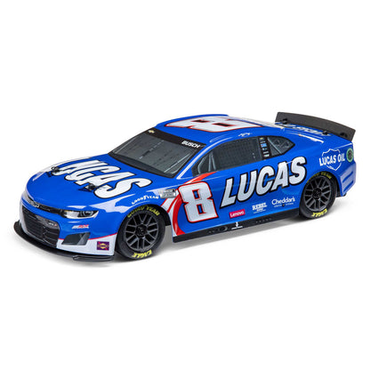 Losi 1/12 NASCAR RC Race Car Kyle Busch No. 8 2024 Lucas Oil Chevrolet ZL1 Camaro 2S AWD RTR Brushed On-Road (Battery & Charger Included), Blue