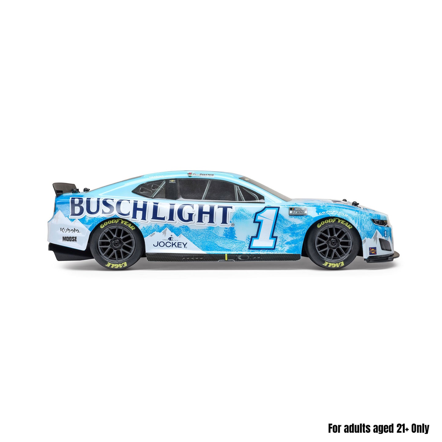Losi 1/12 NASCAR RC Race Car Ross Chastain No. 1 2025 Busch Light Chevrolet ZL1 2S AWD RTR Brushed On-Road (Battery & Charger Included),  Blue