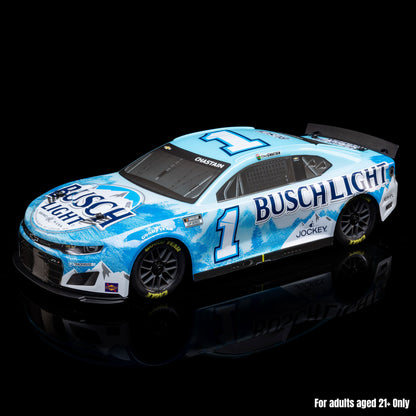 Losi 1/12 NASCAR RC Race Car Ross Chastain No. 1 2025 Busch Light Chevrolet ZL1 2S AWD RTR Brushed On-Road (Battery & Charger Included),  Blue
