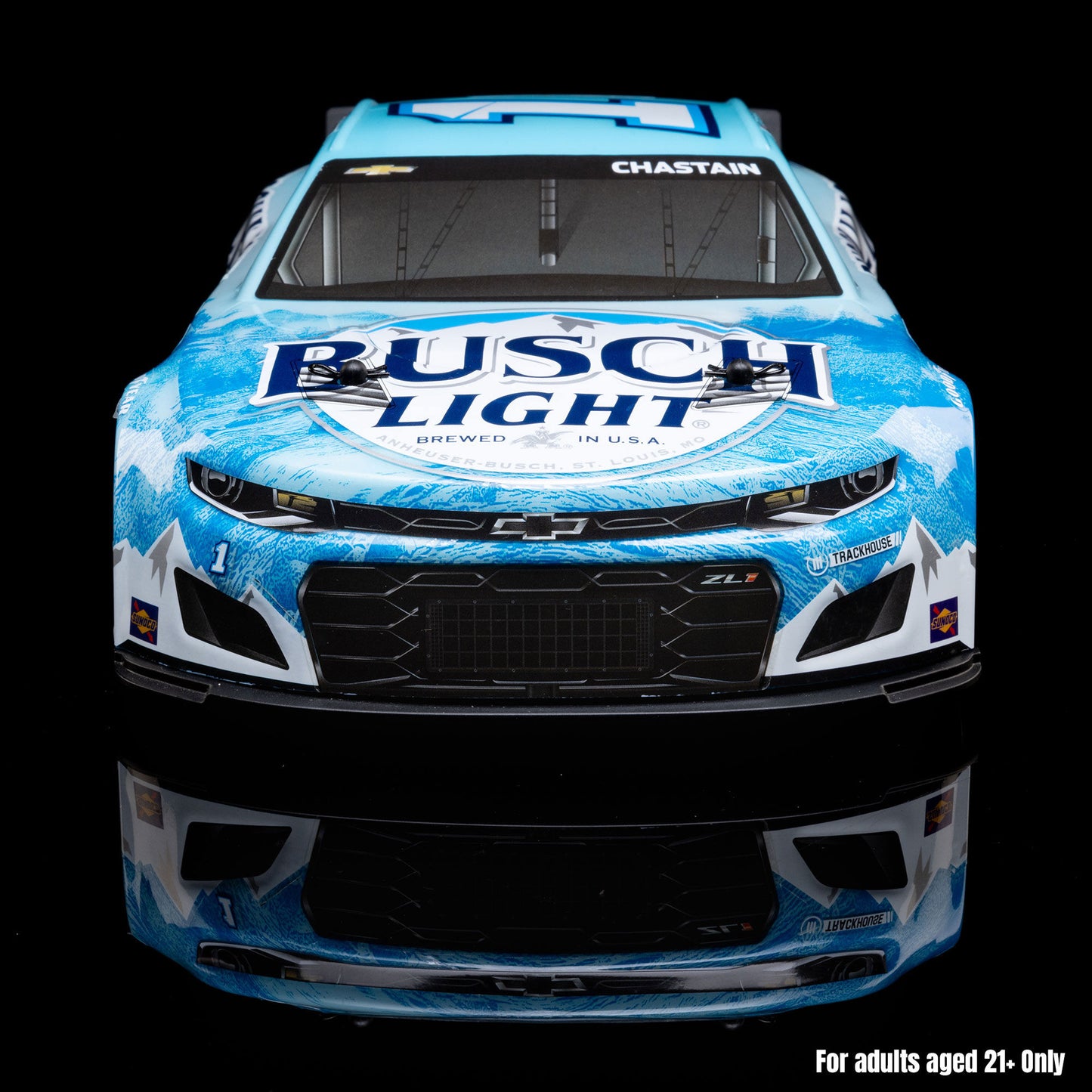 Losi 1/12 NASCAR RC Race Car Ross Chastain No. 1 2025 Busch Light Chevrolet ZL1 2S AWD RTR Brushed On-Road (Battery & Charger Included),  Blue