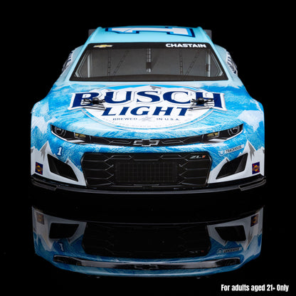 Losi 1/12 NASCAR RC Race Car Ross Chastain No. 1 2025 Busch Light Chevrolet ZL1 2S AWD RTR Brushed On-Road (Battery & Charger Included),  Blue