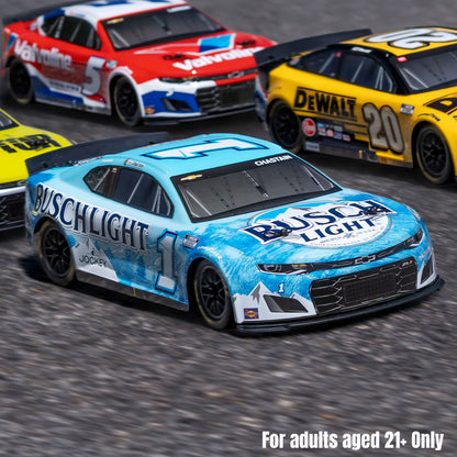 Losi 1/12 NASCAR RC Race Car Ross Chastain No. 1 2025 Busch Light Chevrolet ZL1 2S AWD RTR Brushed On-Road (Battery & Charger Included),  Blue