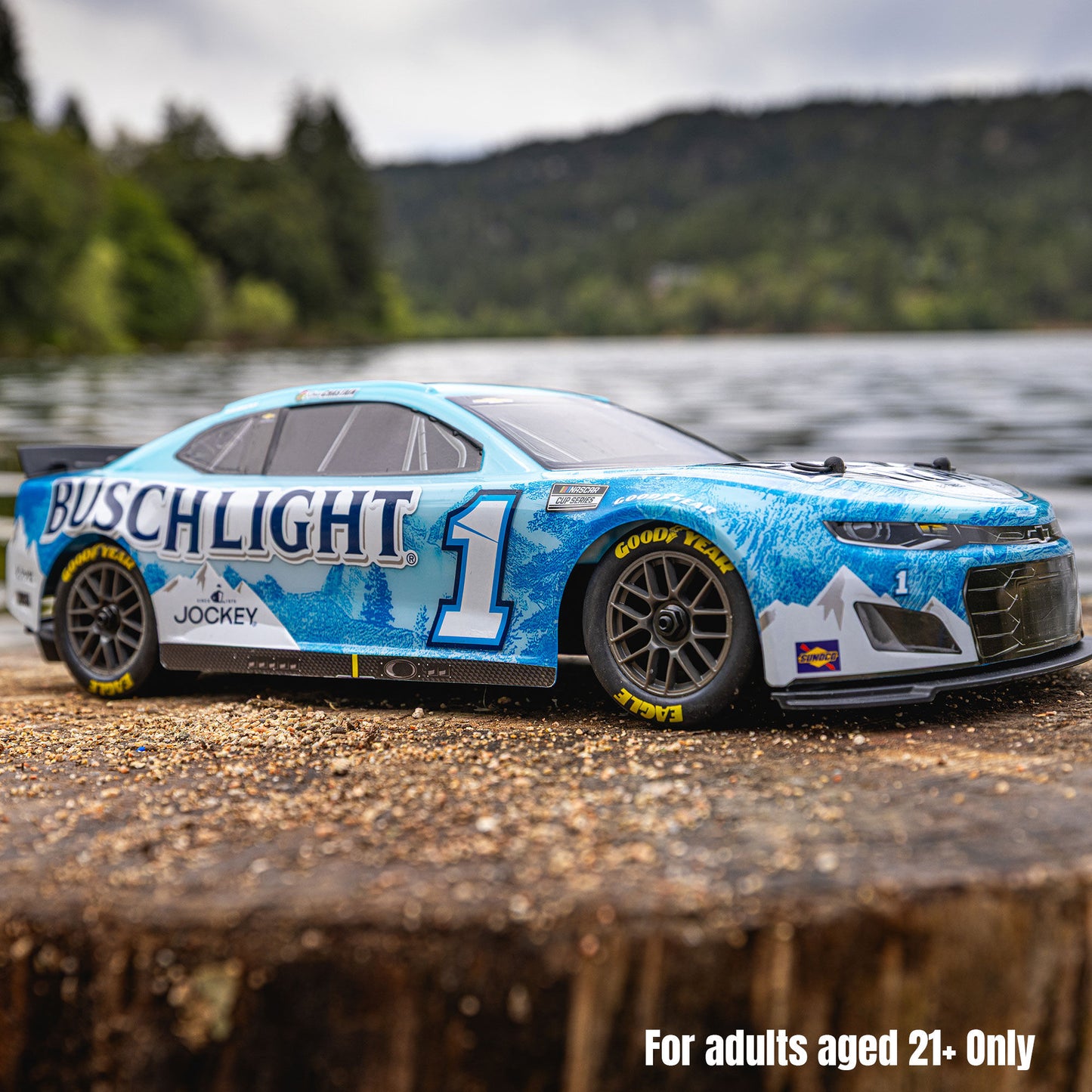 Losi 1/12 NASCAR RC Race Car Ross Chastain No. 1 2025 Busch Light Chevrolet ZL1 2S AWD RTR Brushed On-Road (Battery & Charger Included),  Blue