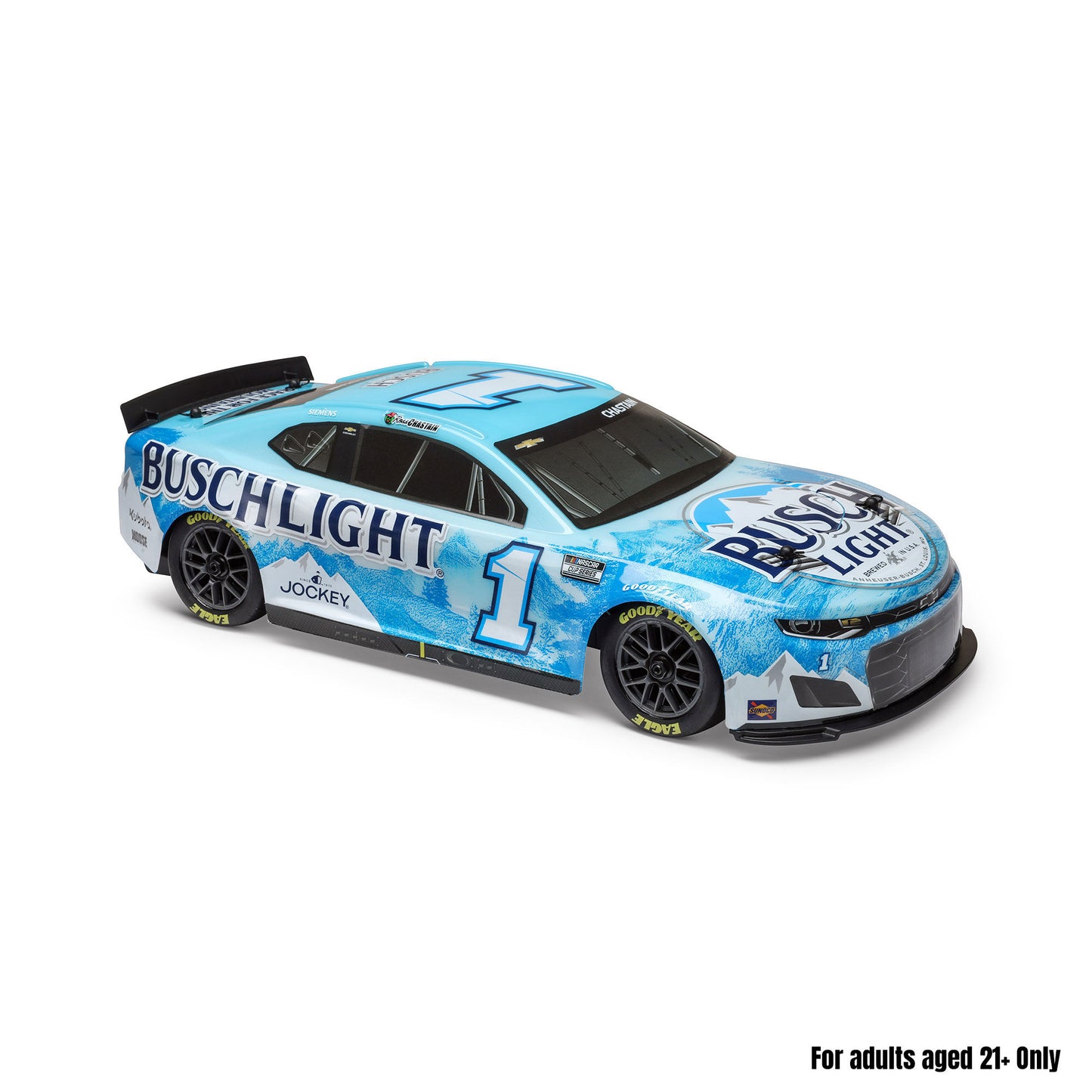 Losi 1/12 NASCAR RC Race Car Ross Chastain No. 1 2025 Busch Light Chevrolet ZL1 2S AWD RTR Brushed On-Road (Battery & Charger Included),  Blue