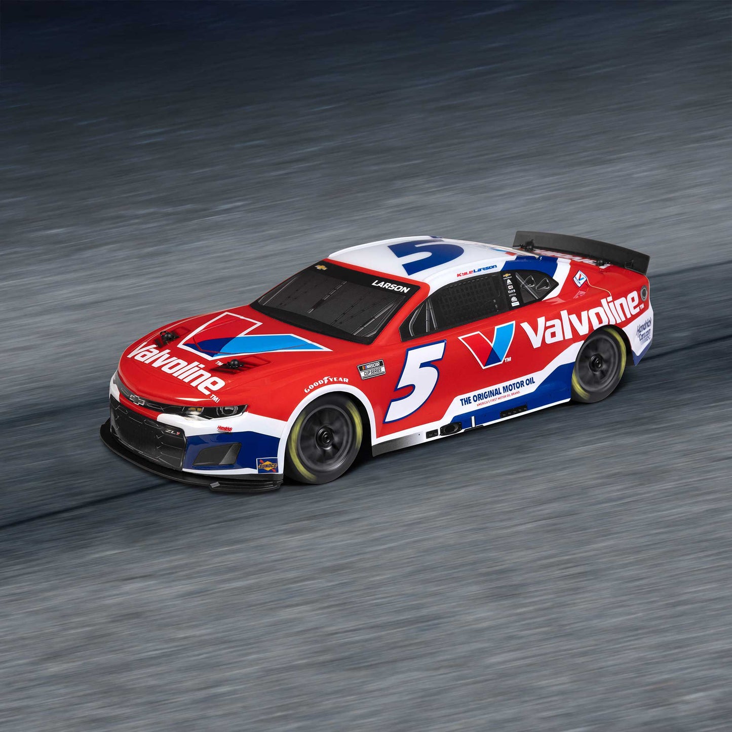 Losi 1/12 NASCAR RC Race Car Kyle Larson No. 5 2025 Valvoline Chevrolet ZL1 2S AWD RTR Brushed On-Road (Battery & Charger Included), Red