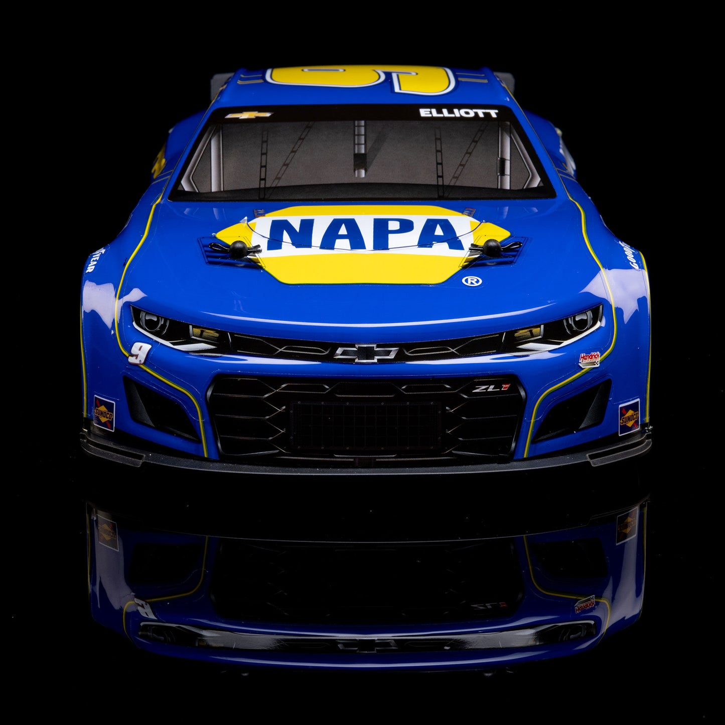 Losi 1/12 NASCAR RC Race Car Chase Elliott No. 9 2025 NAPA Chevrolet ZL1 2S AWD Brushed On-Road (Battery & Charger Included), Blue