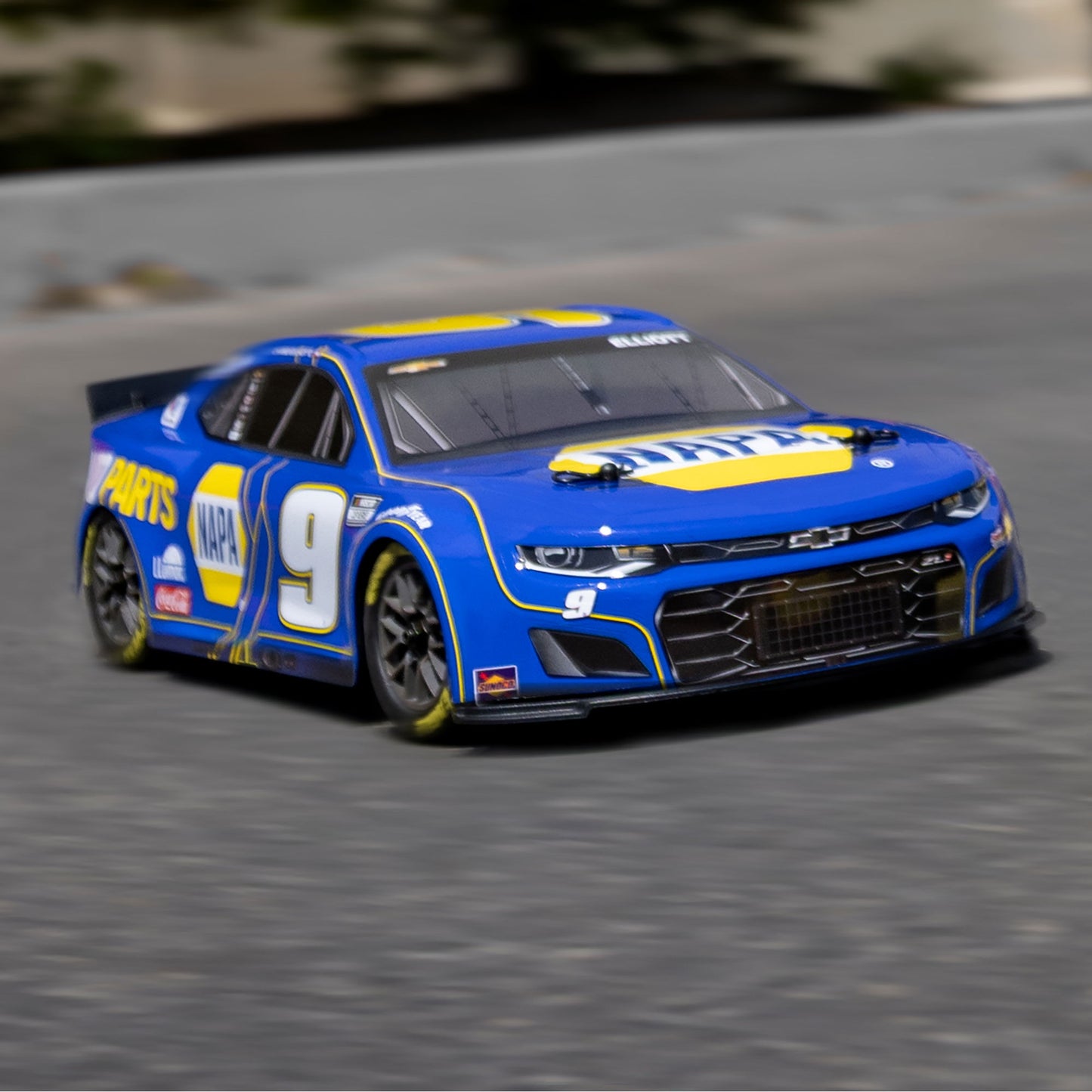 Losi 1/12 NASCAR RC Race Car Chase Elliott No. 9 2025 NAPA Chevrolet ZL1 2S AWD Brushed On-Road (Battery & Charger Included), Blue
