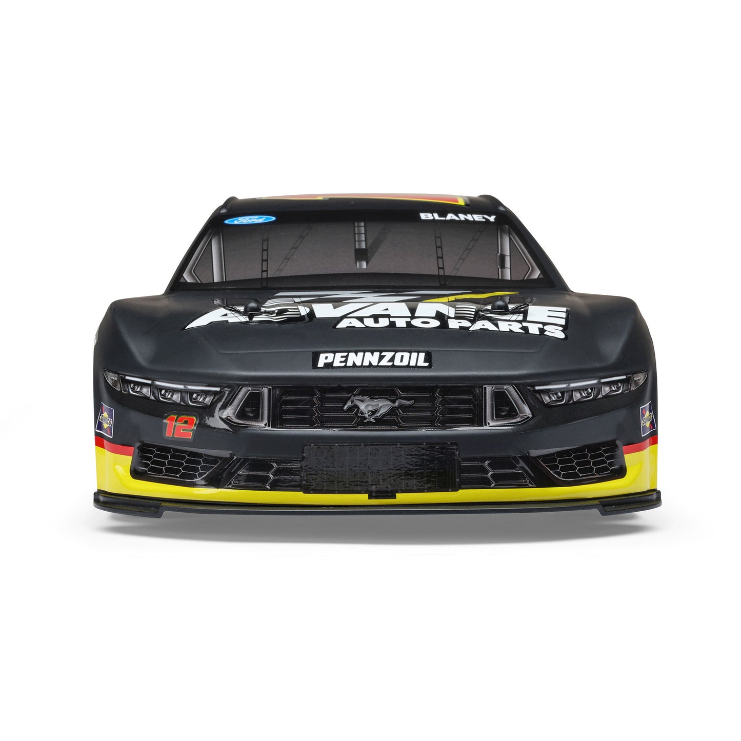 Losi 1/12 NASCAR RC Race Car Ryan Blaney No. 12 2025 Advance Auto Ford Mustang 2S AWD RTR Brushed On-Road (Battery & Charger included, Black