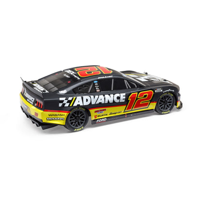 Losi 1/12 NASCAR RC Race Car Ryan Blaney No. 12 2025 Advance Auto Ford Mustang 2S AWD RTR Brushed On-Road (Battery & Charger included, Black