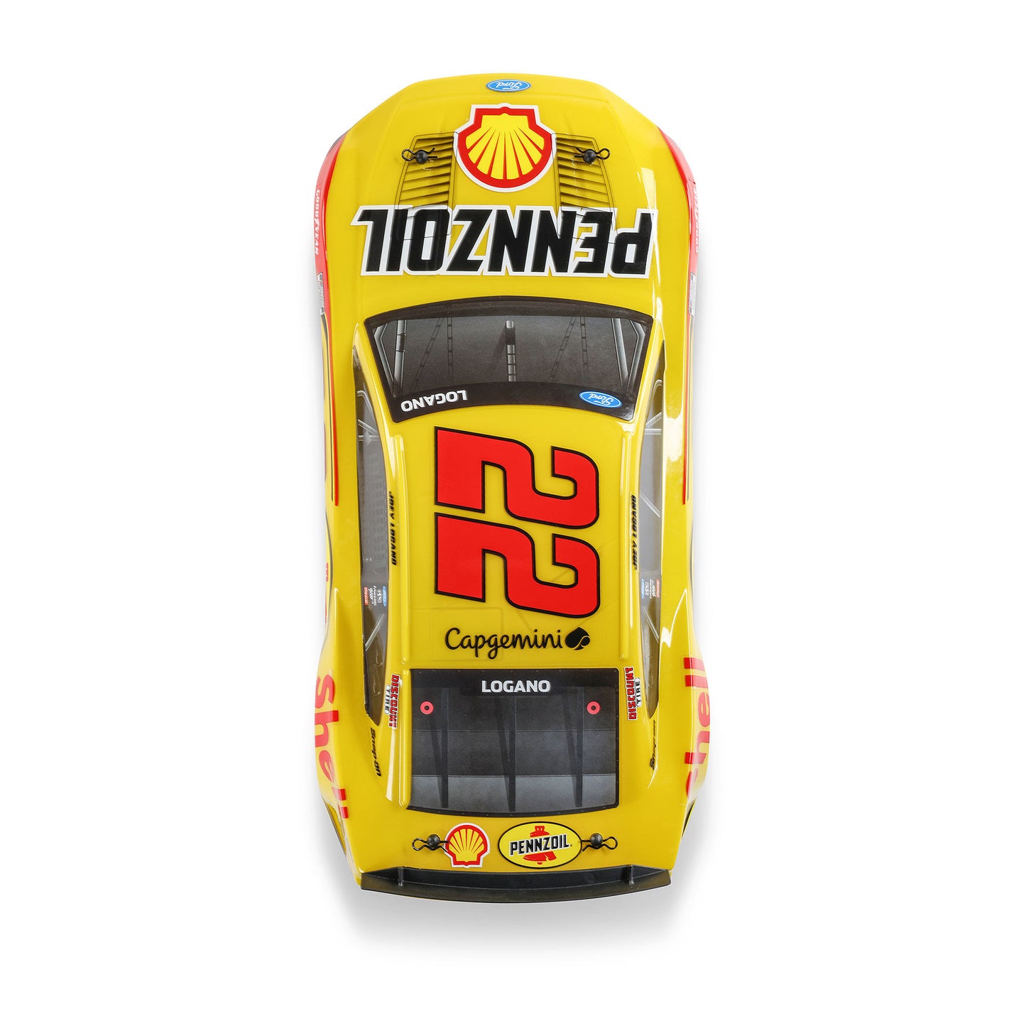 Losi 1/12 NASCAR RC Race Car Joey Logano No. 22 2025 Shell-Pennzoil Ford Mustang 2S AWD RTR Brushed On-Road (Battery & Charger Included), Yellow