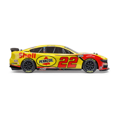 Losi 1/12 NASCAR RC Race Car Joey Logano No. 22 2025 Shell-Pennzoil Ford Mustang 2S AWD RTR Brushed On-Road (Battery & Charger Included), Yellow