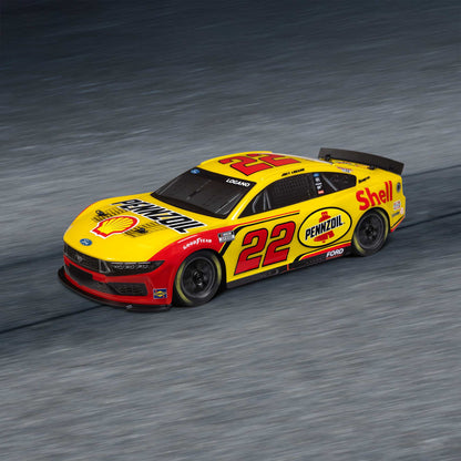 Losi 1/12 NASCAR RC Race Car Joey Logano No. 22 2025 Shell-Pennzoil Ford Mustang 2S AWD RTR Brushed On-Road (Battery & Charger Included), Yellow