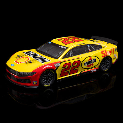 Losi 1/12 NASCAR RC Race Car Joey Logano No. 22 2025 Shell-Pennzoil Ford Mustang 2S AWD RTR Brushed On-Road (Battery & Charger Included), Yellow