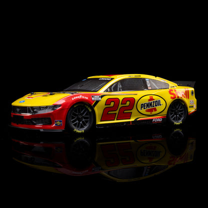 Losi 1/12 NASCAR RC Race Car Joey Logano No. 22 2025 Shell-Pennzoil Ford Mustang 2S AWD RTR Brushed On-Road (Battery & Charger Included), Yellow