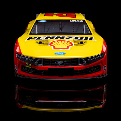 Losi 1/12 NASCAR RC Race Car Joey Logano No. 22 2025 Shell-Pennzoil Ford Mustang 2S AWD RTR Brushed On-Road (Battery & Charger Included), Yellow